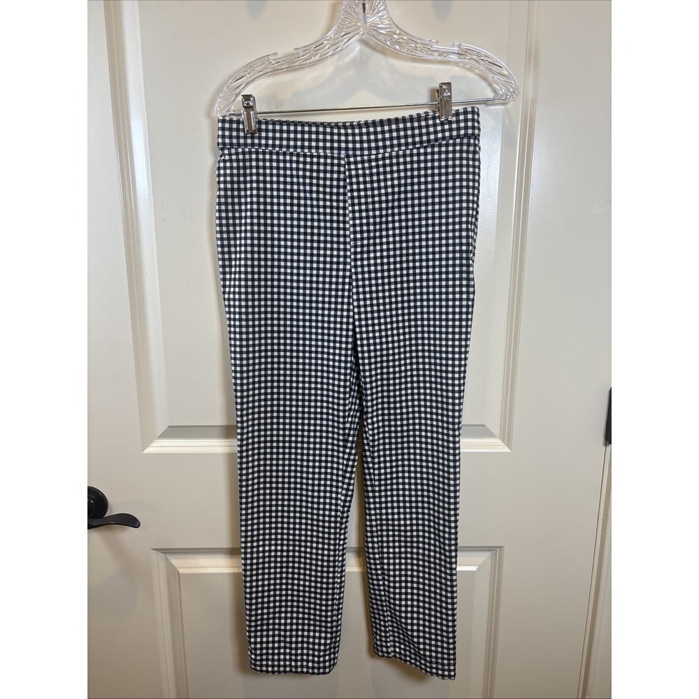 Roz & Ali Black & White‎ Gingham Ankle Pull On Pants Size 6